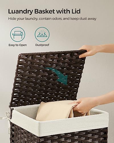 Woven Storage Basket with Lid (35 L / Brown)