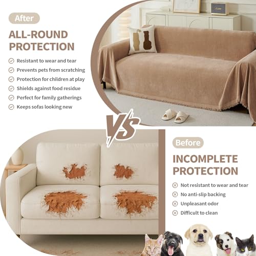 Couch Cover for Sofa (Khaki / 71*91 inch)