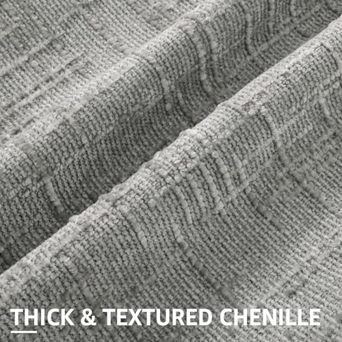 Textured Chenille Throw Pillow Covers 24x24 Set of 2 Grey (Neutral Grey / 24" x 24" (Pack of 2))