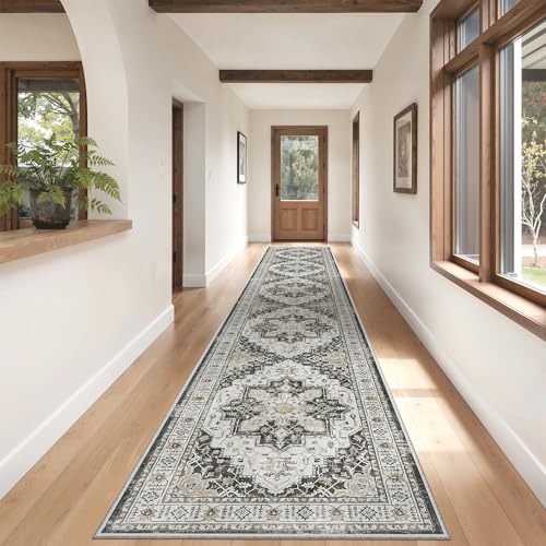 Hallway Runner Rug 2'6''x14' Kitchen Runners Vintage (Black / 2'6" x 14' (Runner))