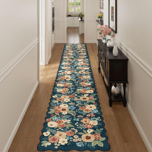 2x10 Runner Rug for Hallway (Prussian Blue (Big) / 2' x 10' (Rectangular))