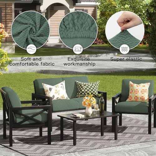 8Pcs Outdoor Cushion Covers (Teal Green / 8PCS)