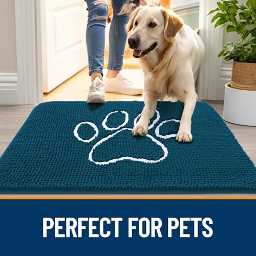 Dog Door Mat for Muddy Paws 24x16 (Atlantic Blue / 24" X 16")