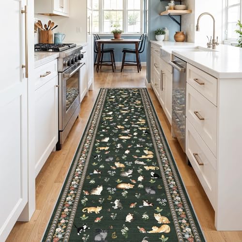 2x10 Washable Hallway Runner Rug (Sage Green / 2x10)