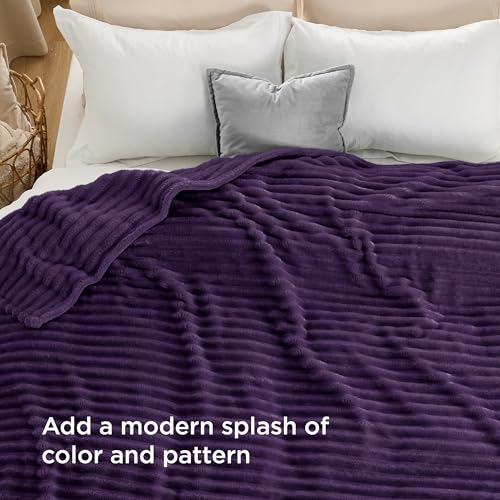 Soft King Size Blankets for Bed Purple 108"x90" (Purple / King)