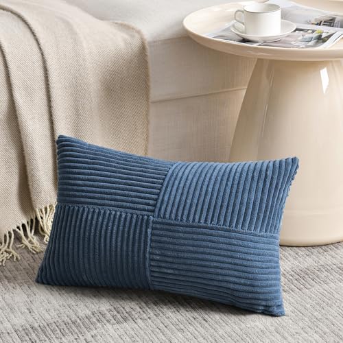 2 Packs Dusty Blue Lumbar Decorative Throw Pillow Covers 14x24 Inch for Couch Bed Sofa (Dusty Blue / 24" x 14" (Pack of 2))