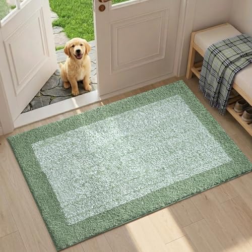 36x24 Large Bathroom Rugs Non Slip Washable (Green / 2' x 3' (Rectangular))