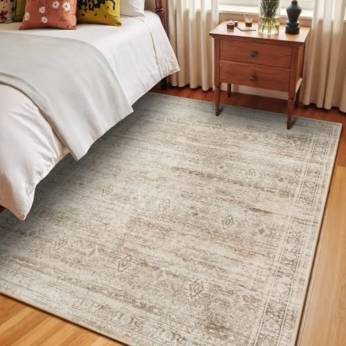 5x7 Area Rug for Living Room Bedroom (Beige / 5' X 7' (Rectangular))