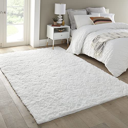 6x9 White Rugs for Living Room (White / 6' x 9' (Rectangular))