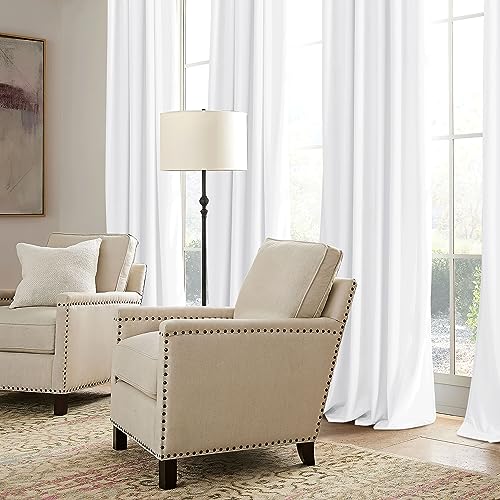White Velvet Curtains 72 inches with Hook Belt (White / 52"W x 72"L (Pack of 2))