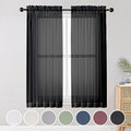 Black Sheer Curtains (Black / 42"W x 63"L (Pack of 2))