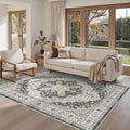 Area Rug 4x6 Washable Rugs Vintage for Living Room (Black / 4' x 6' (Rectangular))