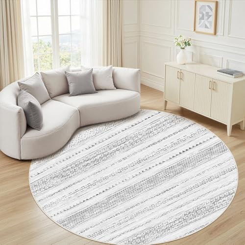 Round Rug Boho Area Rugs (Color Gray / 8' X 8' (Round))