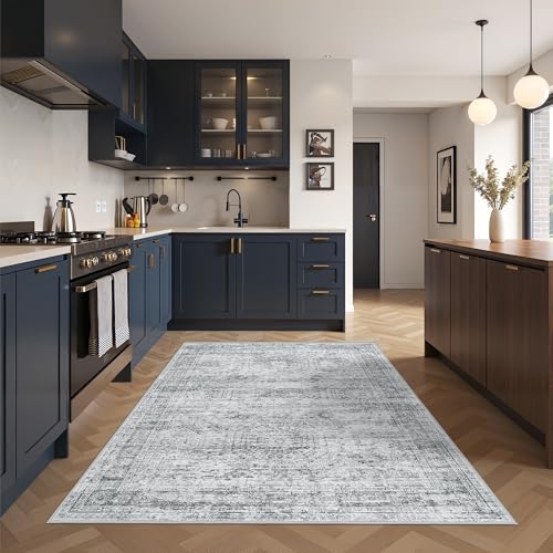 4x6 Area Rug for Entryway (Grey/Ivory / 4' x 6' (Rectangular))