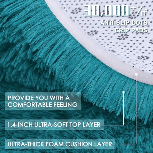 8x10 Machine Washable Large Area Rugs for Living Room (8x10 Ft / Teal)