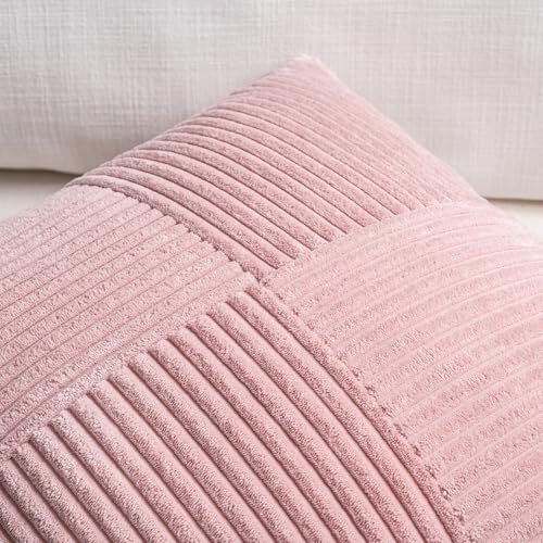 2 Packs Blush Pink Samll Decorative Throw Pillow Covers 14x14 Inch with for Couch Bed Sofa (Blush Pink / 14" x 14" (Pack of 2))
