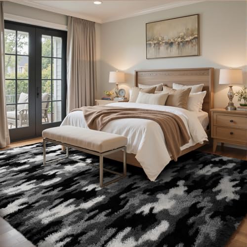 6x9 Ft Large Shag Rugs for Living Room Decor (Fa Grey 4sm15 / 6' X 9' (Rectangular))