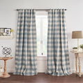 Grainger Buffalo Check Blackout Window Curtain (Chambray / 52"W x 95"L (Pack of 1))