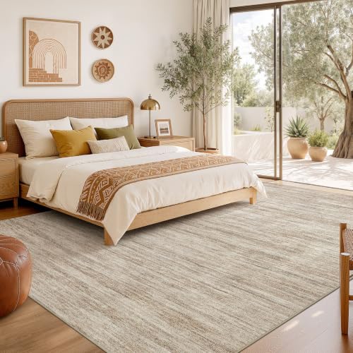 Boho 10x14 Area Rug Living Room Rugs Machine Washable Dark Brown (A-dark Brown / 10' x 14' (Rectangular))
