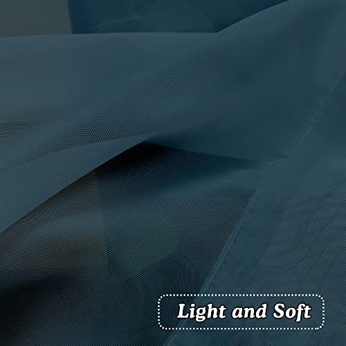 Dusty Blue Sheer Curtains 36 inches Long (Dusty / 42"W x 36"L (Pack of 2))