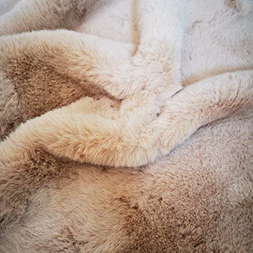 Beige 8x10 Area Rug Fluffy Faux Rabbit Fur Rug Beige Rug Plush Fuzzy Shag Rug for Living Room (Beige / 8x10Ft)