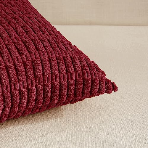 4 Packs Decorative Throw Pillow Covers for Living Room Couch Bed (26" x 26" (Pack of 4) / Burgundy)