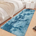 Super Soft Fluffy Living Room Area Rug 2x6 ft Tie (Tie-dyed Blue / 2' x 6' (Runner))