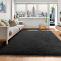 Black Area Rugs for Bedroom Living Room (Black / 4' x 6' (Rectangular))