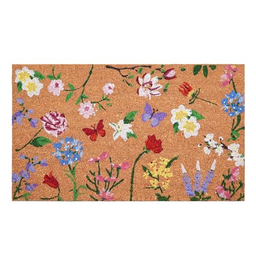 Butterfly Garden Doormat (Butterfly Garden / 1'5" x 2'5" (Rectangular))