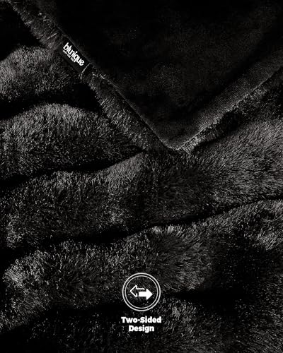 Ultra Soft Cozy Faux Fur Throw Blanket (Black / Throw)