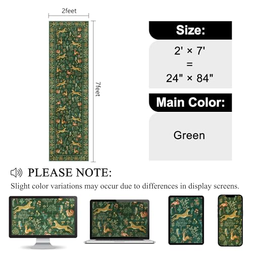 2x7 Runner Rug for Hallway (Green (Animal) / 2' x 7' (Rectangular))