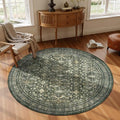 4ft Area Rugs for Living Room Bedroom (Green / 4' (Round))
