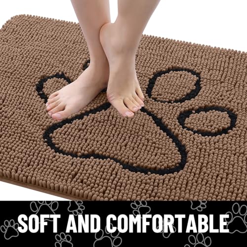 Dog Door Mat for Muddy Paws (30"X20" / Coffee and Black)