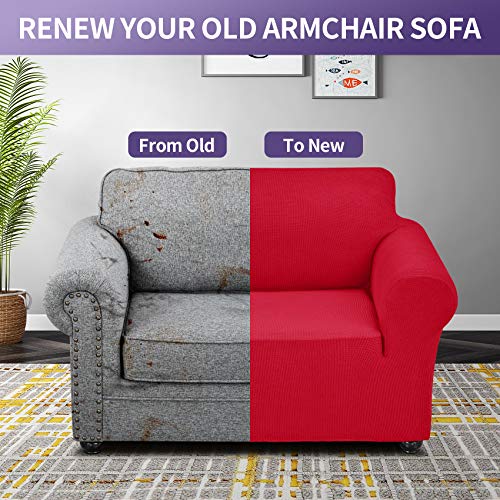 Stretch Chair Couch Cover (Ruby / Small（35" - 55"）)