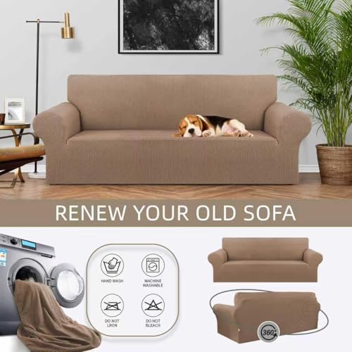 Stretch Couch Covers for Sofa (Camel / Large)