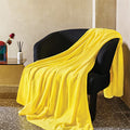 Yellow Fleece Plush Throw Blanket 50"x60"for Couch Sofa Fuzzy Cozy Flannel (Yellow / Throw(50"×60"))