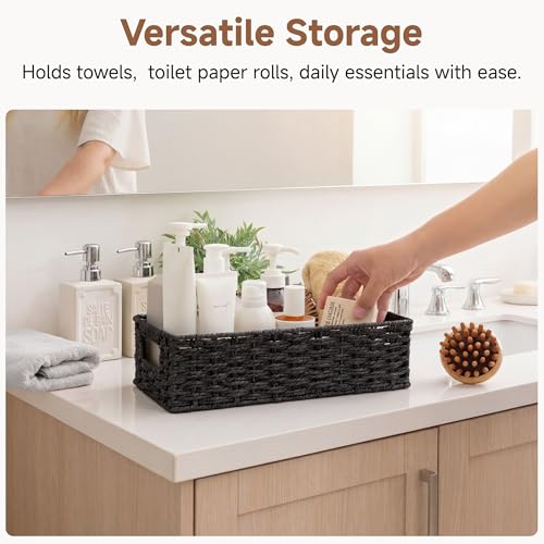 Toilet Basket Tank Topper (Black / 14¼" L x 6¾" W x 3¾" H)