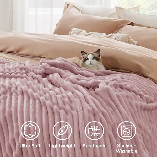 Soft Pink Throw Blanket for Couch Decor Gifts 50"x70" (Pink / Throw XL)