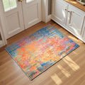 Entrance Rugs Indoor 2x3 Colorful Entry Rug Washable Abstract Rainbow Small Area Rug Non (Rainbow / 2' x 3' (Rectangular))