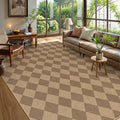 Checkered Easy Jute Dining Room Rug (9' x 12' (Rectangular) / Nature/Checkerboard -2)