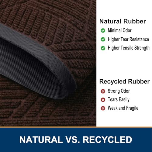 Front Door Mat Outside Entrance (Deep Brown / 47" X 32")