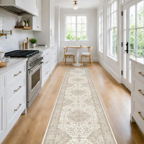 HY HAOYUNLAI Hallway Washable Runner Rug 2x10 Kitchen Entryway Slim Carpet (2' x 10' (Rectangular) / Ivory)