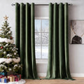 Velvet Curtains Olive Green 52 x 84 Inch Length Set of 2 (Olive Green / 52"W x 84"L (Pack of 2))