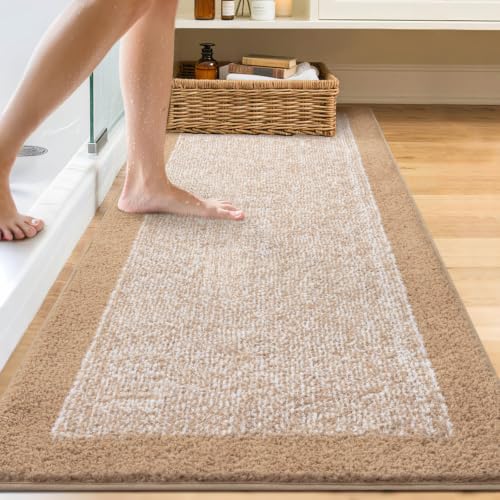 60x24 Long Bathroom Rugs Non Slip Washable (Beige / 2' x 5' (Rectangular))