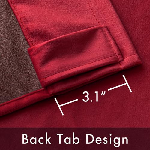 Velvet Curtains 52x90 inches 2 Panels Red Blackout Curtains (Red / 52"W x 90"L (Pack of 2))