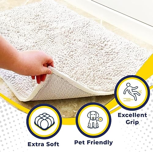 Super Water Absorbent Door Mat Indoor (White / 36" x 120")