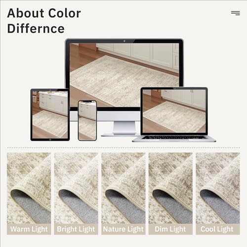 9x12 Area Rugs for Living Room Washable Rug Non (Beige / 9' x 12' (Rectangular))