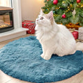 Slate Blue Round Rugs for Bedroom (2 Ft Round / Slate Blue)
