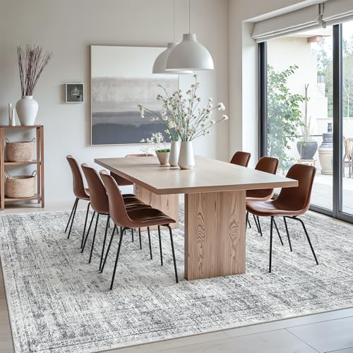 7x10 Area Rug for Living Room Washable Rugs Non (Grey / 7' x 10' (Rectangular))