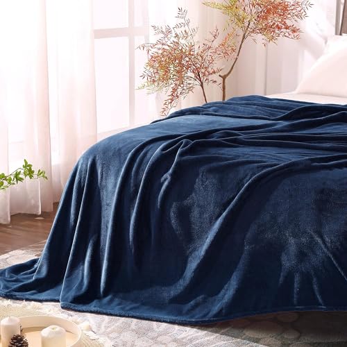 Fleece Blanket Soft Plush Throw for Couch Navy 50"x70" (Navy / Throw XL(50"x70"))